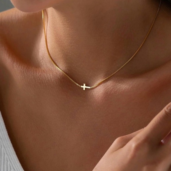 unbranded Jewelry - #36 Stainless Steel Gold Cross Necklace